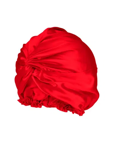 Blissy Mulberry Silk Bonnet In Red