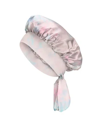 Blissy Mulberry Silk Bow Bonnet In Multi