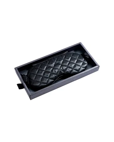 Blissy Mulberry Silk Diamond Quilted Sleep Mask In Black
