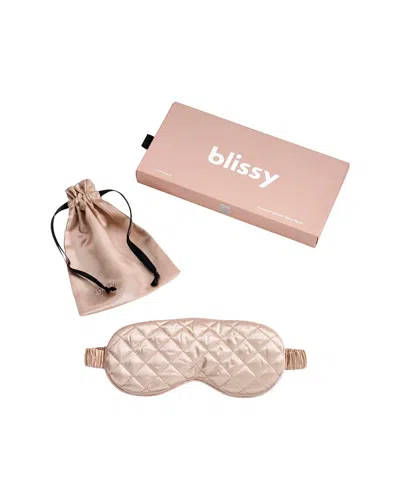 Blissy Mulberry Silk Diamond Quilted Sleep Mask In Neutral