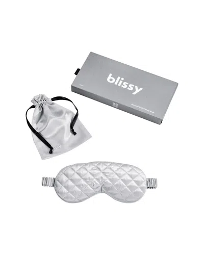 Blissy Mulberry Silk Diamond Quilted Sleep Mask In Gray