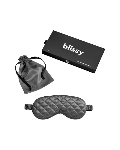 Blissy Mulberry Silk Diamond Quilted Sleep Mask In Gray