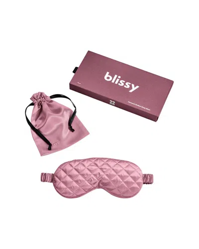 Blissy Mulberry Silk Diamond Quilted Sleep Mask In Pink