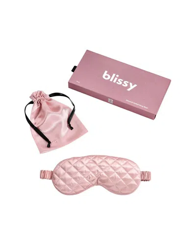 Blissy Mulberry Silk Diamond Quilted Sleep Mask In Purple