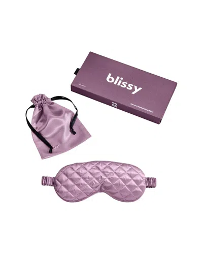 Blissy Mulberry Silk Diamond Quilted Sleep Mask In Purple