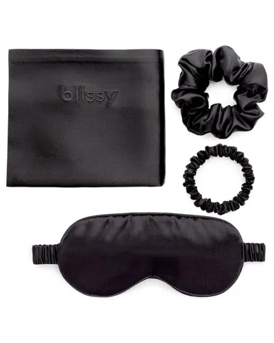 Blissy Mulberry Silk Dream Set In Black