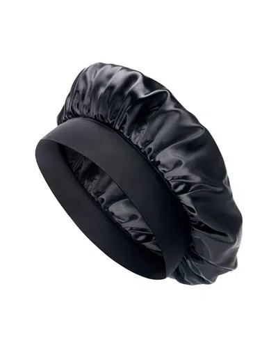Blissy Mulberry Silk Halo Bonnet In Black