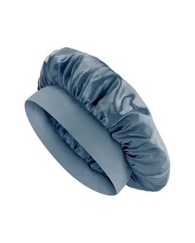Blissy Mulberry Silk Halo Bonnet In Blue