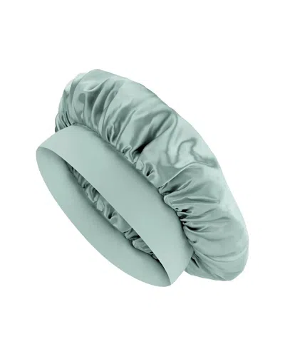 Blissy Mulberry Silk Halo Bonnet In Green