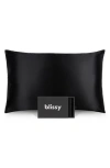 Blissy Mulberry Silk Pillowcase In Black