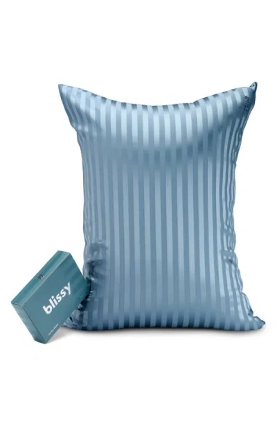 Blissy Mulberry Silk Pillowcase In Blue