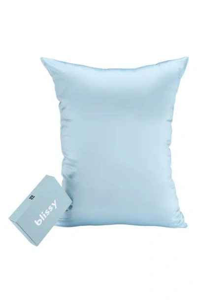 Blissy Mulberry Silk Pillowcase In Blue