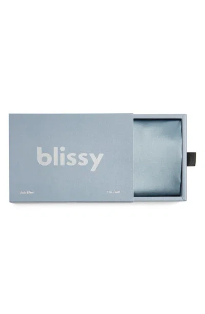 Blissy Mulberry Silk Pillowcase In Blue