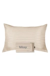 Blissy Mulberry Silk Pillowcase In Champagne Stripe