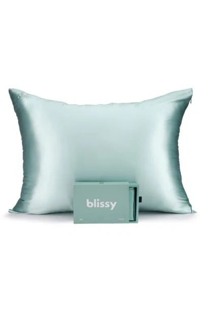 Blissy Mulberry Silk Pillowcase In Green