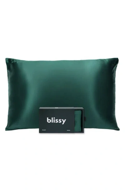 Blissy Mulberry Silk Pillowcase In Green