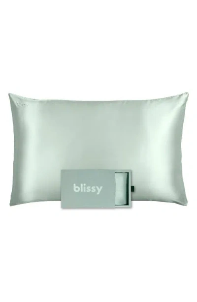 Blissy Mulberry Silk Pillowcase In Green