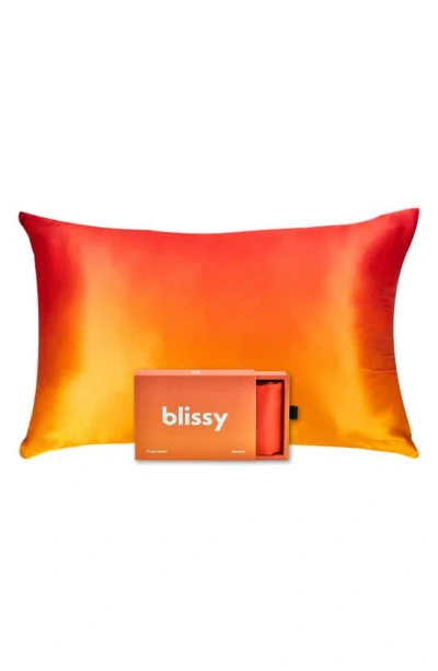 Blissy Mulberry Silk Pillowcase In Orange