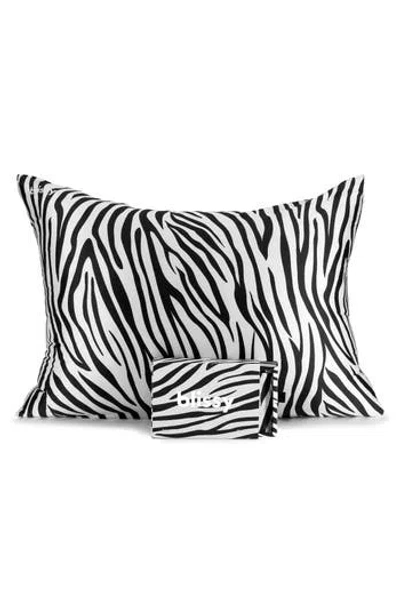 Blissy Mulberry Silk Pillowcase In Zebra
