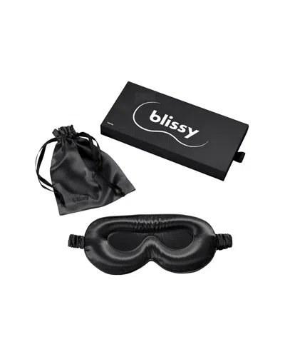 Blissy Mulberry Silk Profile Sleep Mask In Black