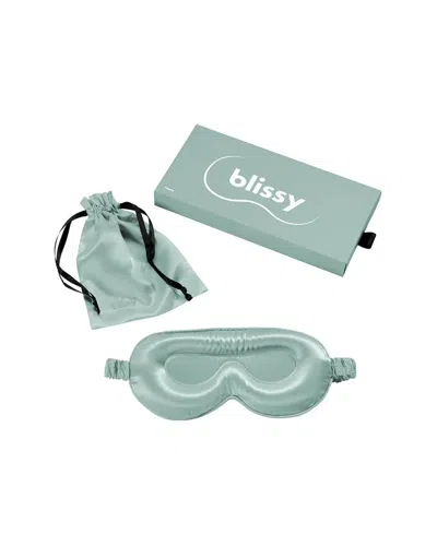 Blissy Mulberry Silk Profile Sleep Mask In Blue