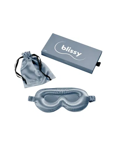 Blissy Mulberry Silk Profile Sleep Mask In Blue