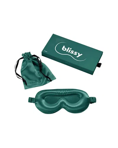 Blissy Mulberry Silk Profile Sleep Mask In Green