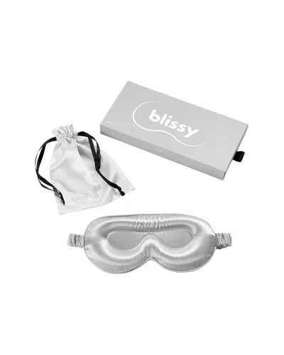 Blissy Mulberry Silk Profile Sleep Mask In Silver