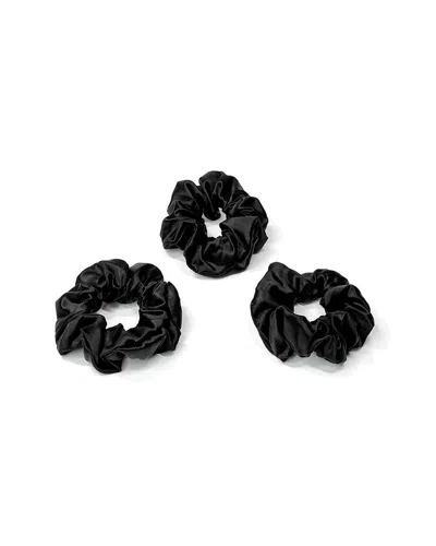Blissy Mulberry Silk Scrunchie Set In Black