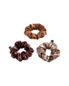 Blissy Mulberry Silk Scrunchie Set In Brown
