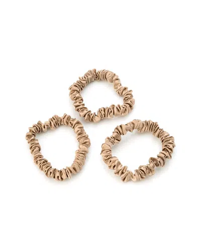 Blissy Mulberry Silk Skinny Scrunchie Set In Brown