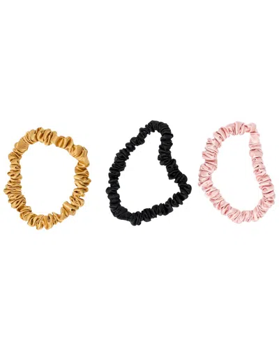 Blissy Mulberry Silk Skinny Scrunchie Set In Multi