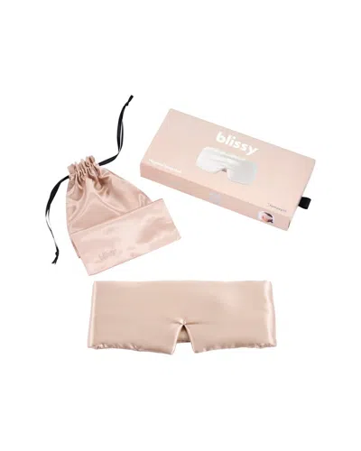 Blissy Mulberry Silk Weighted Sleep Mask In Pink