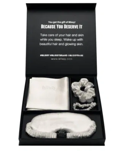 Blissy Pure Silk Dream 4 Pc. Sets In Black
