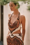 Blithe Crop Scarf Top In Multi