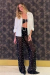 Blithe Mesh Pearl Pants In Black