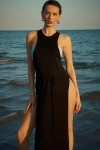 Blithe Racerback Knit Maxi Dress In Black