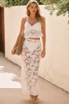 Blithe Scallop Sheer Maxi Skirt In White