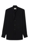 Blk Dnm 69 Tie Neck Button-up Shirt In Black Dot Jacquard