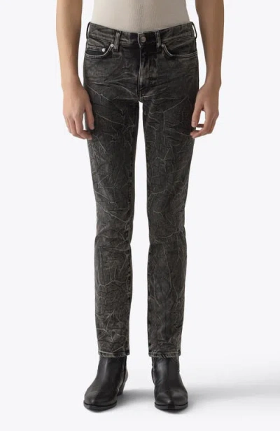 Blk Dnm Acid Wash Skinny Jeans In Shadow