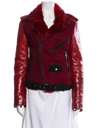 Pre-owned Blk Dnm Biker Jacket In Red