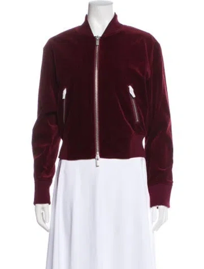 Pre-owned Blk Dnm Bomber Jacket In Burgundy