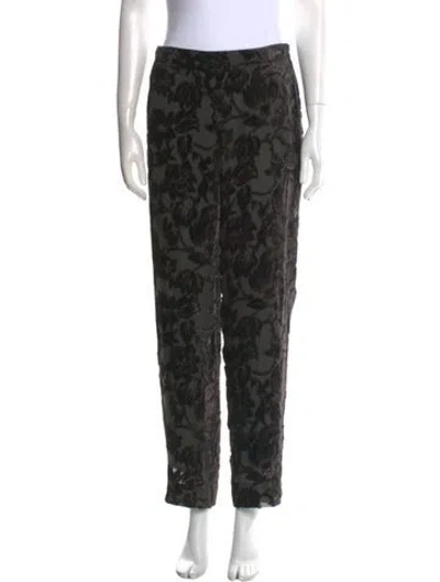 Pre-owned Blk Dnm Floral Print Straight Leg Pants In Black