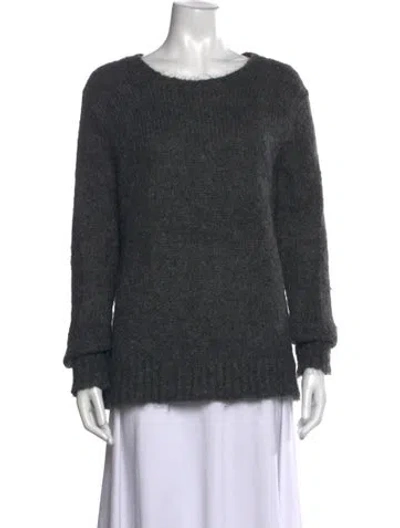 Pre-owned Blk Dnm Kid Mohair Crew Neck Sweater In Grey