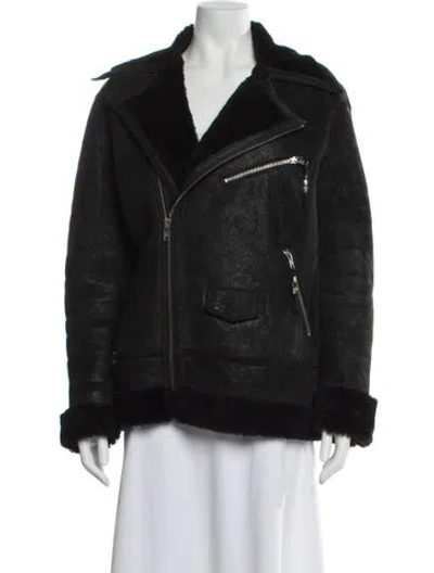 Pre-owned Blk Dnm Leather Denim Jacket In Black