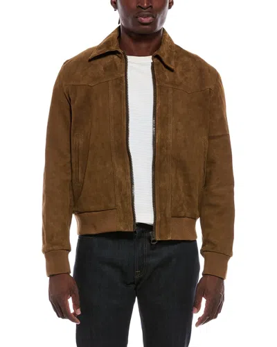 Blk Dnm Leather Jacket In Light Brown