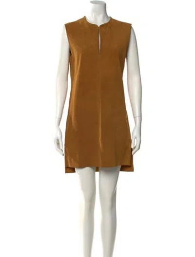 Pre-owned Blk Dnm Leather Mini Dress In Yellow