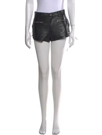 Pre-owned Blk Dnm Leather Mini Shorts In Black