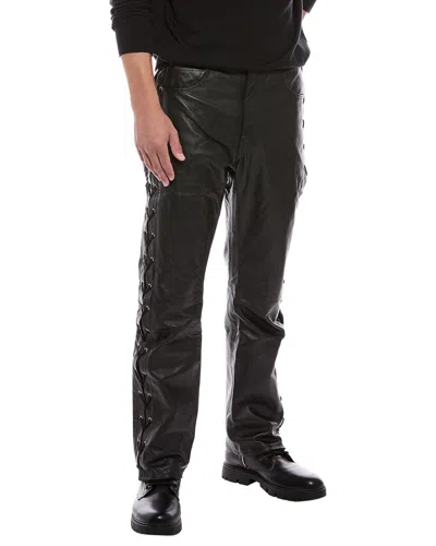 Blk Dnm Leather Pant In Black