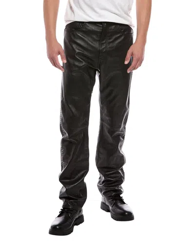 Blk Dnm Leather Pant In Blue